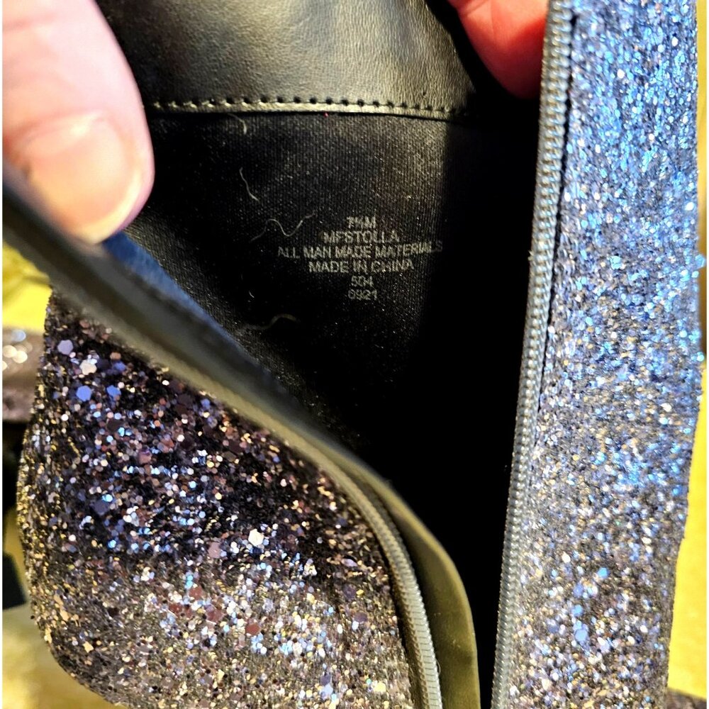 Glitter Stiletto Ankle Boots With Side Zippers And Pointed Toe Women' Size 7.5M - Picture 10 of 11